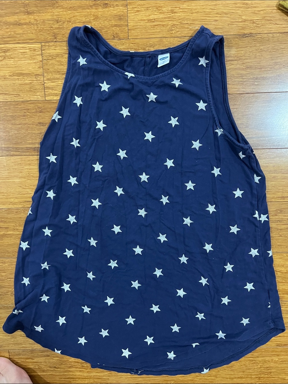Old Navy Navy Tank Top with White Star Print